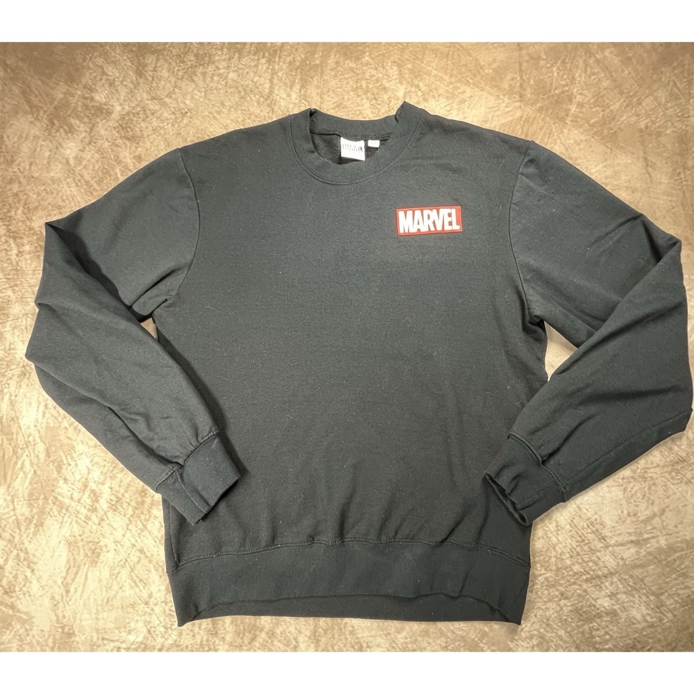 Black Marvel Crew Neck Spidermen Sweatshirt